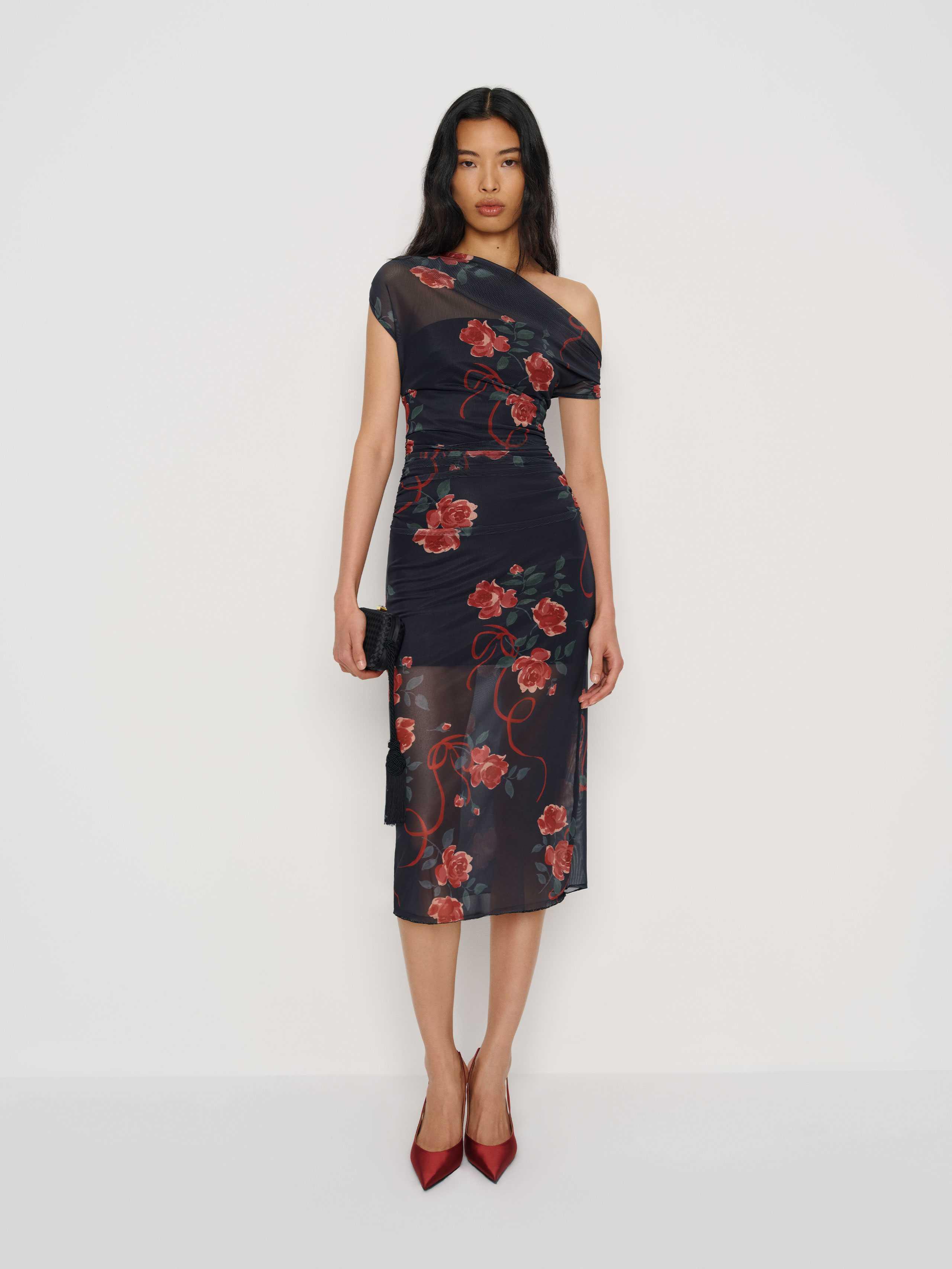 Reformation Adrielle Knit Dress in Blue | Lyst Reformation Adrielle Knit Dress in Blue | Lyst