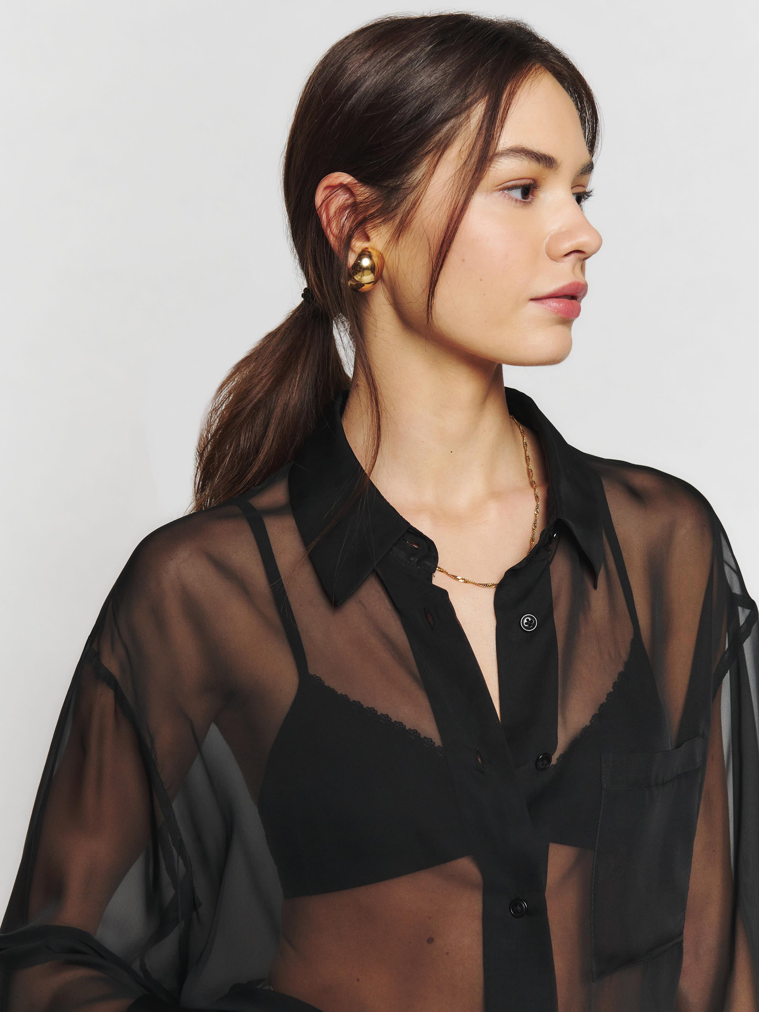 black see thru shirt