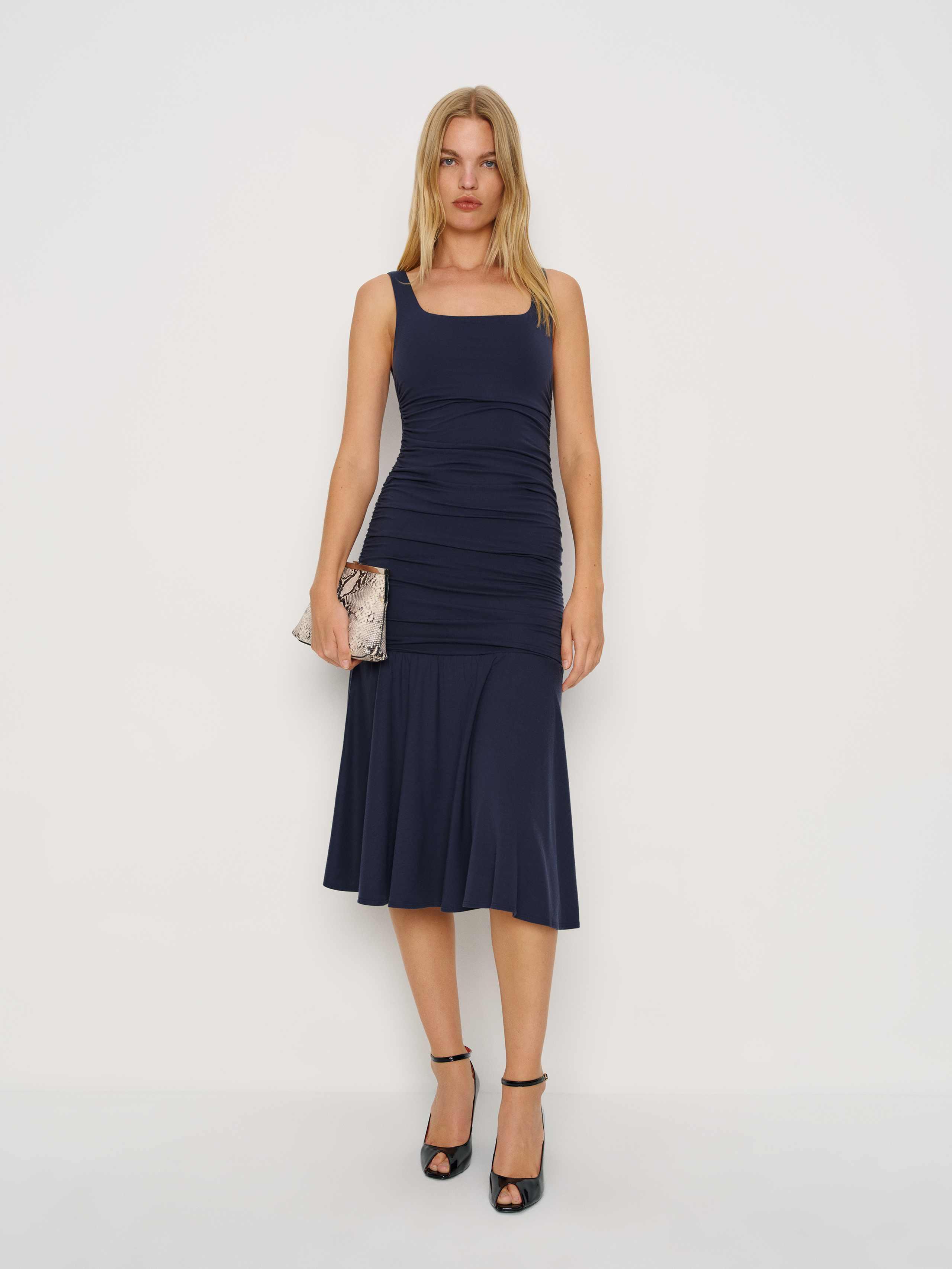 reformation kayla knit dress Buy Reformation White Kayla Midi Dress in Knit For Women Online