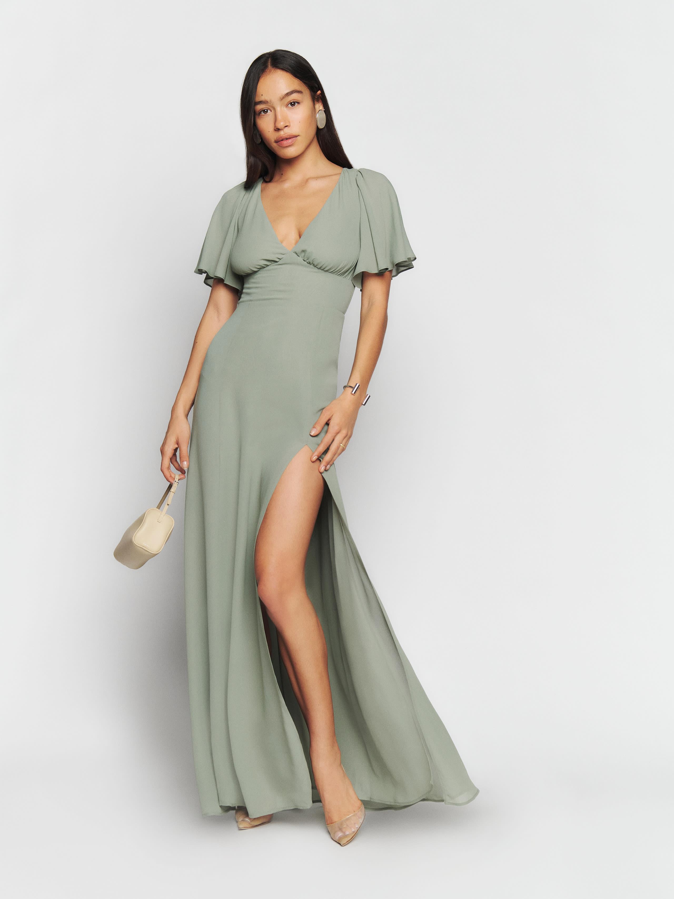 Reformation Shayla Dress in Green Lyst