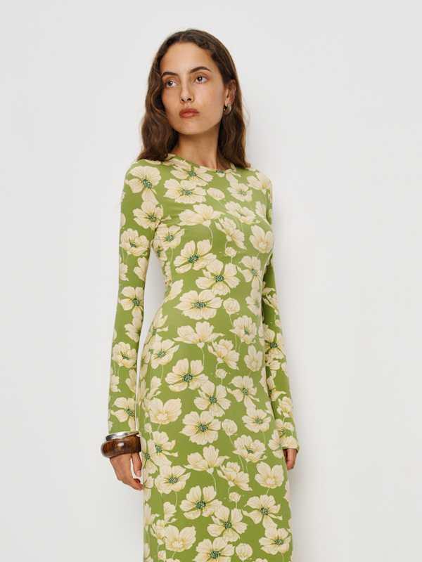 Reformation Tommie Knit Dress in Green | Lyst
