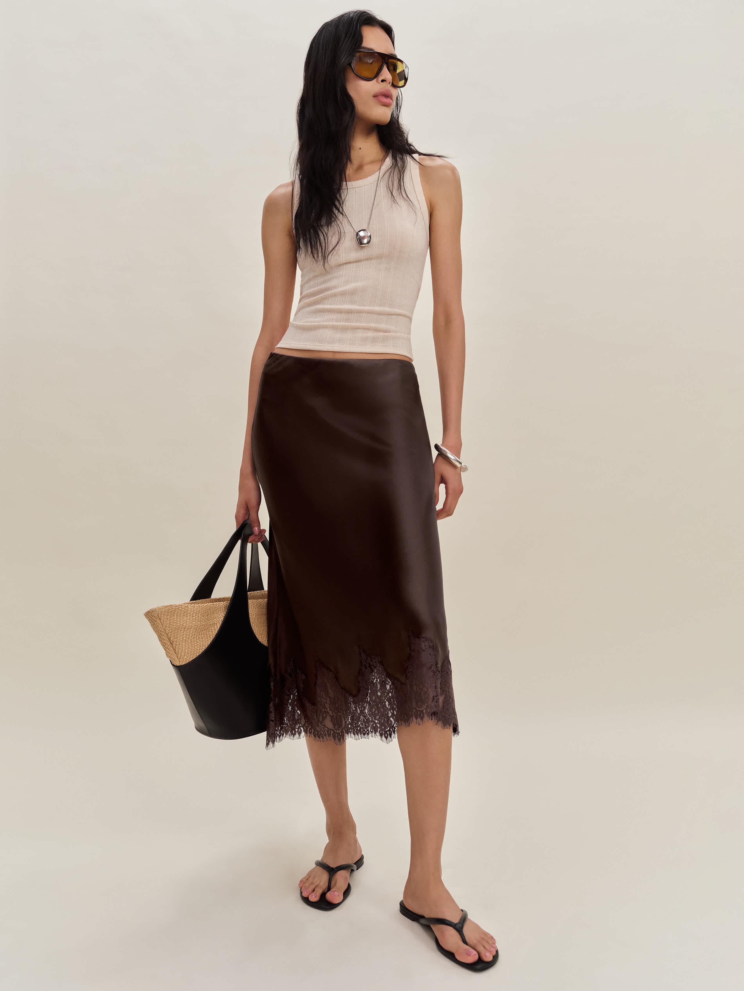 Reformation/Carolina シルク スカート Reformation Carolina Silk Skirt | Shopbop
