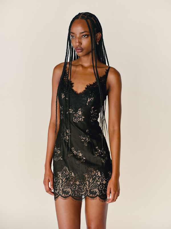 reformation lace up dress Reformation Electra Dress Lace in Natural
