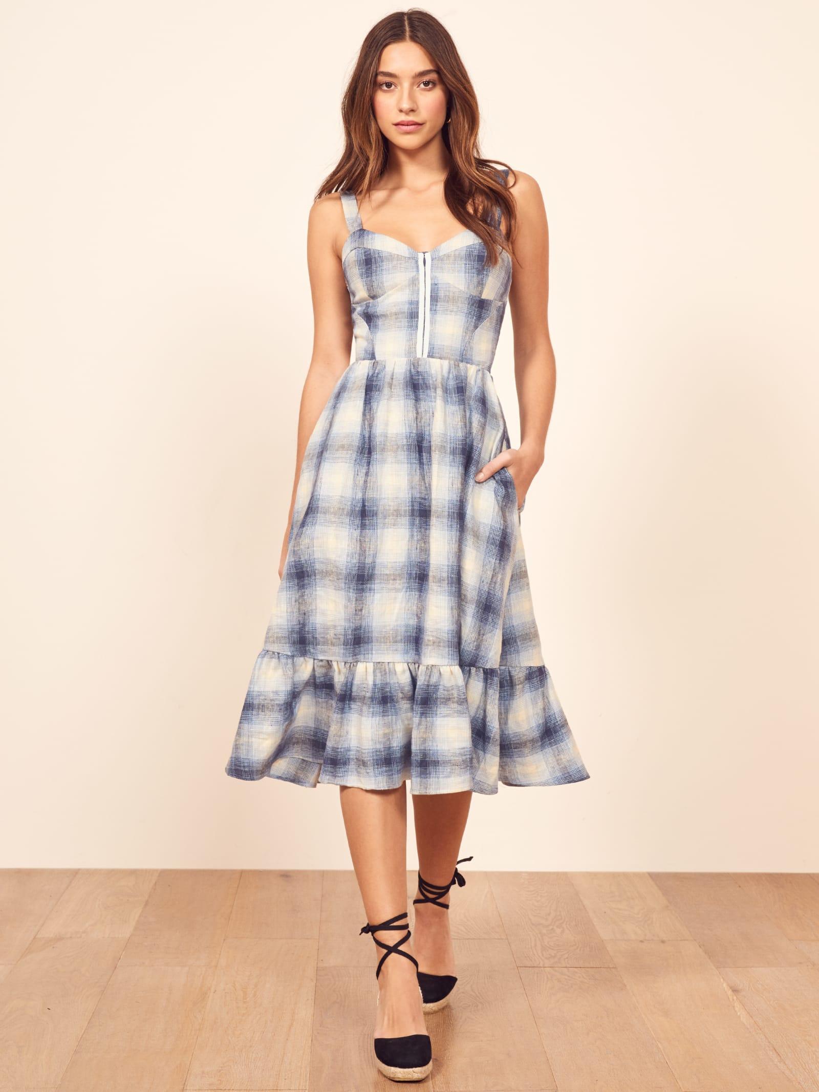 reformation plaid dress