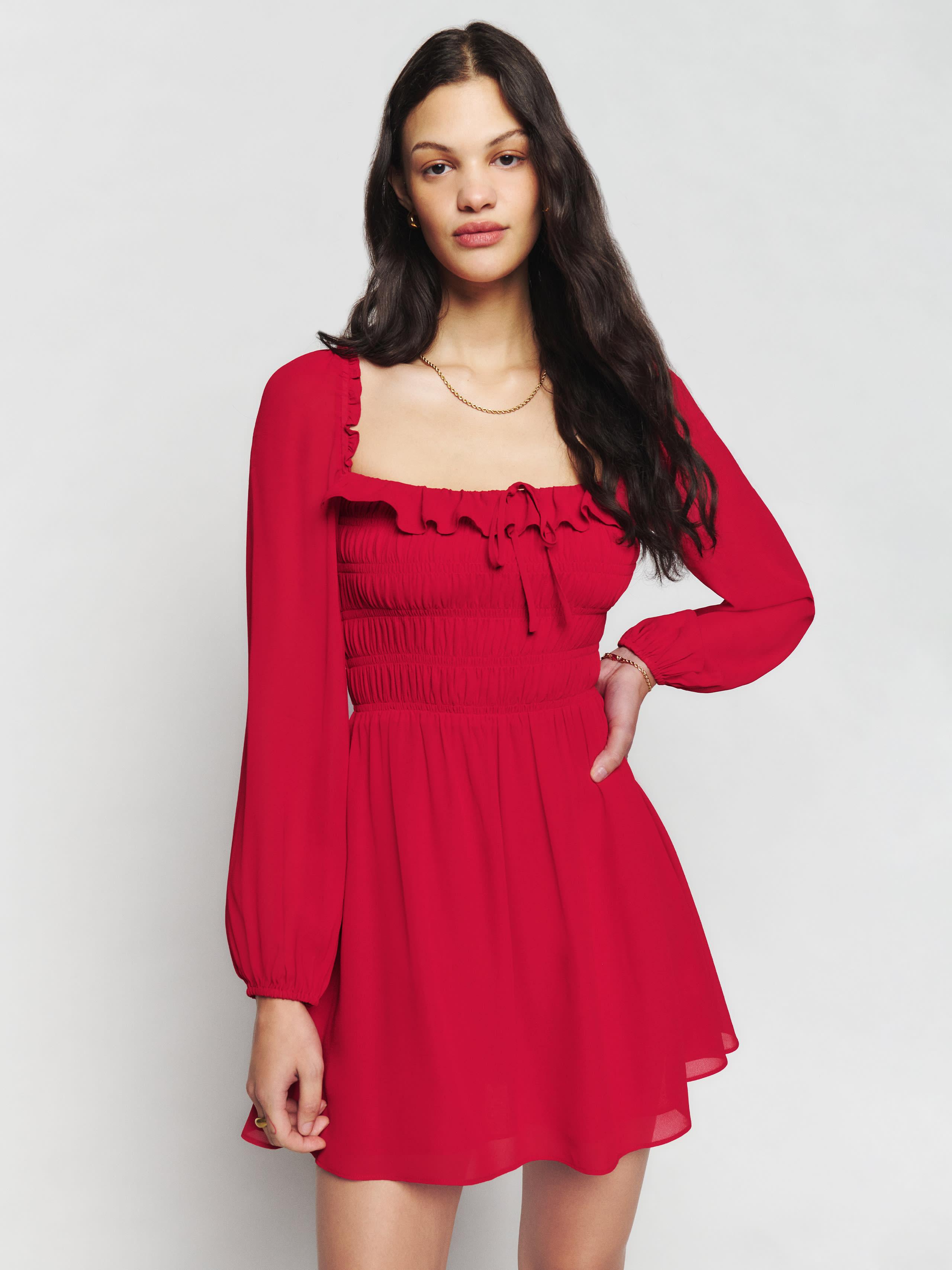 Reformation Morris Dress in Red | Lyst