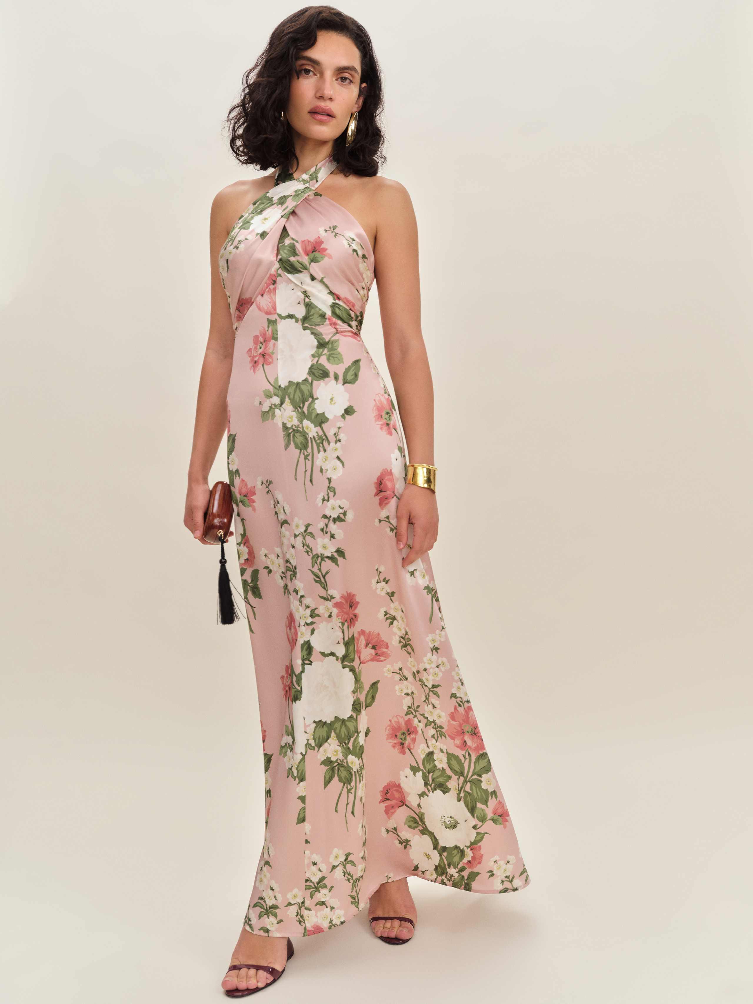 reformation veria silk dress Reformation Veria Silk Maxi Dress, Sugar Plum/Pink