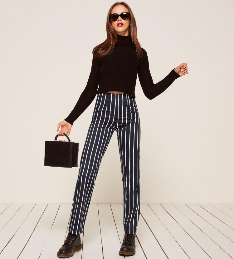 reformation striped pants