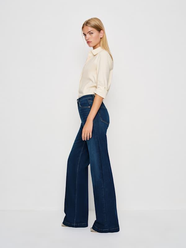 Reformation Bex Super Stretch High Rise Wide Leg Jeans in Blue