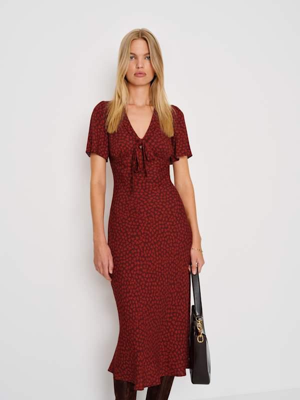 Reformation Tyra Dress 0 in Red | Lyst