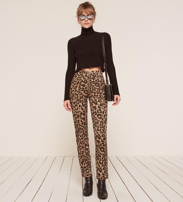 reformation leopard pants