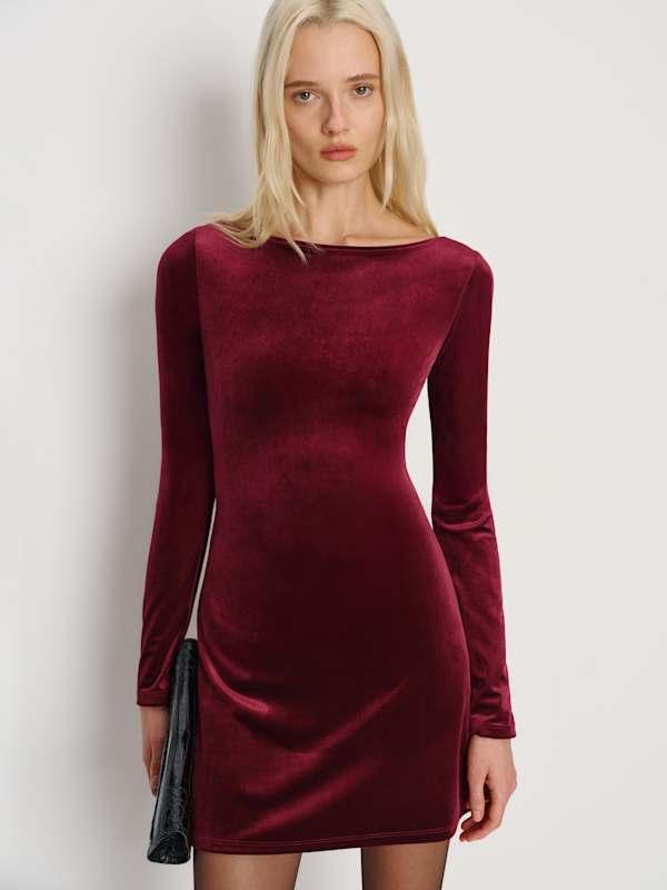 reformation burgundy velvet dress Dolce & Gabbana Burgundy Velvet Empireline Dress – Sacrificium main image 0