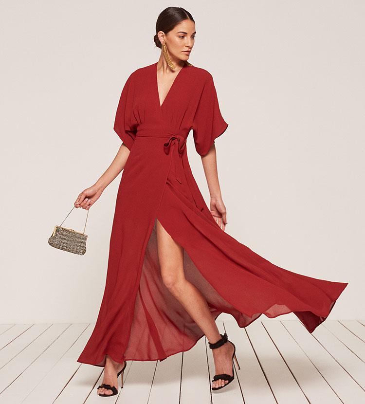 Reformation Winslow dress red