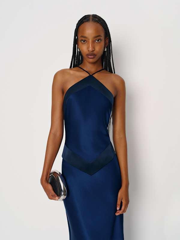 Reformation Jillian Silk Dress 2 in Blue | Lyst Reformation Jillian Silk Dress 2 in Blue | Lyst