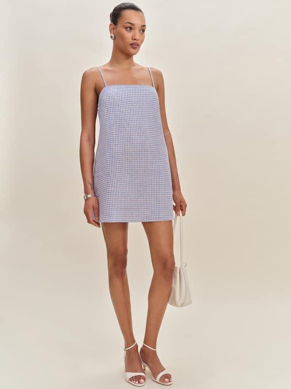 Reformation Aubree Linen Dress in Natural | Lyst Reformation Aubree Linen Dress in Natural | Lyst