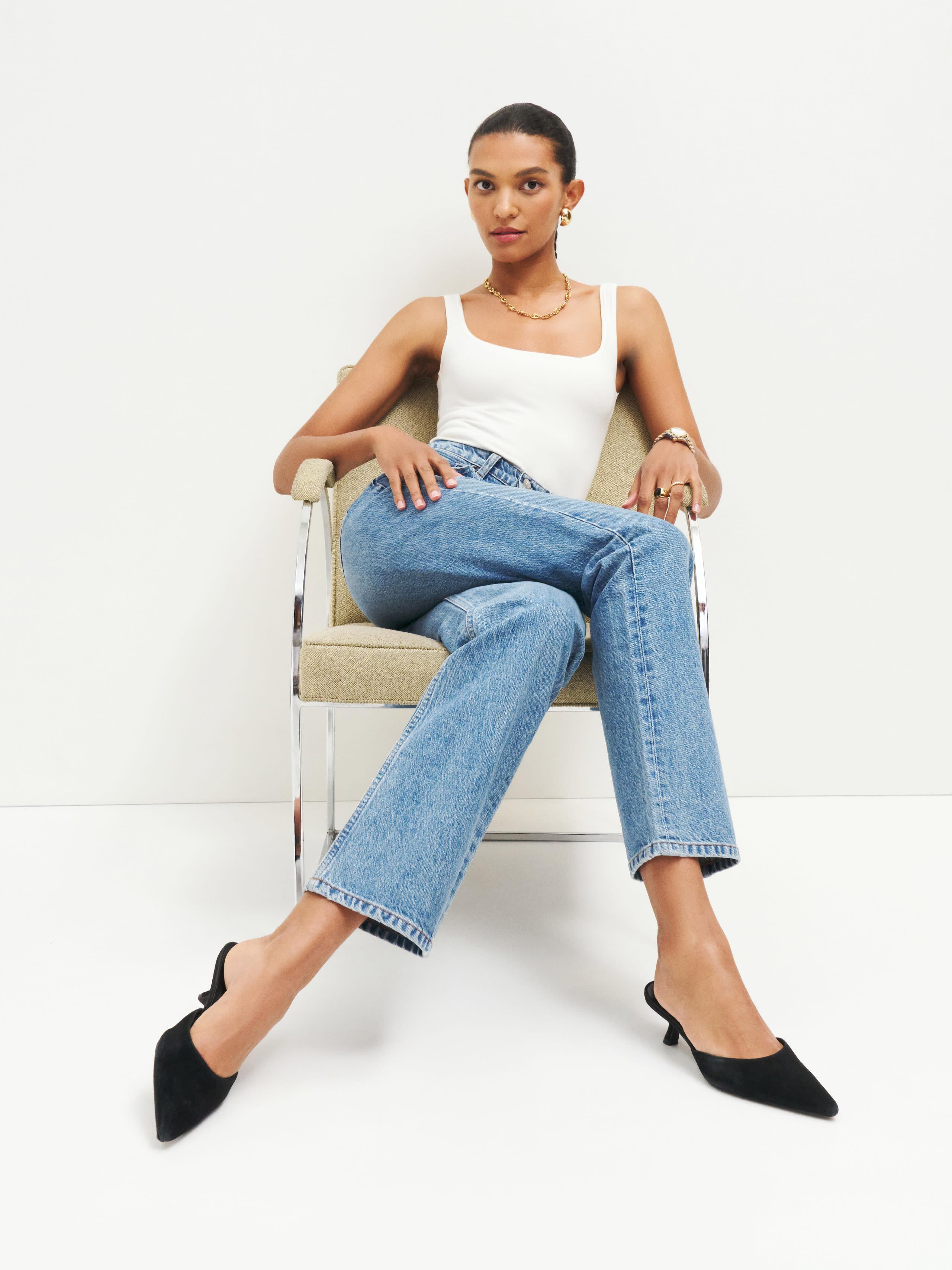 Reformation Wilda Kitten Mule in Blue | Lyst