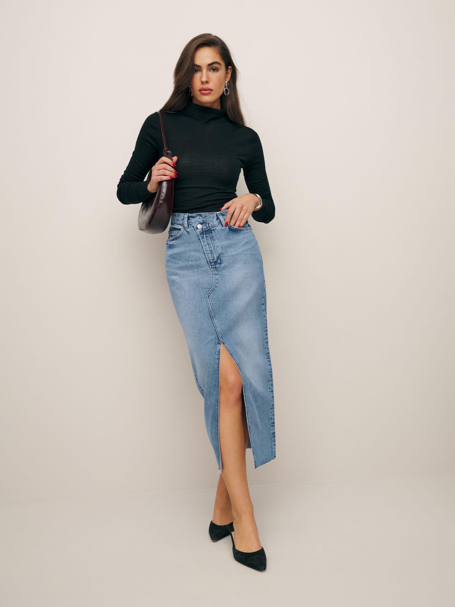Miles Cotton Denim Long Skirt