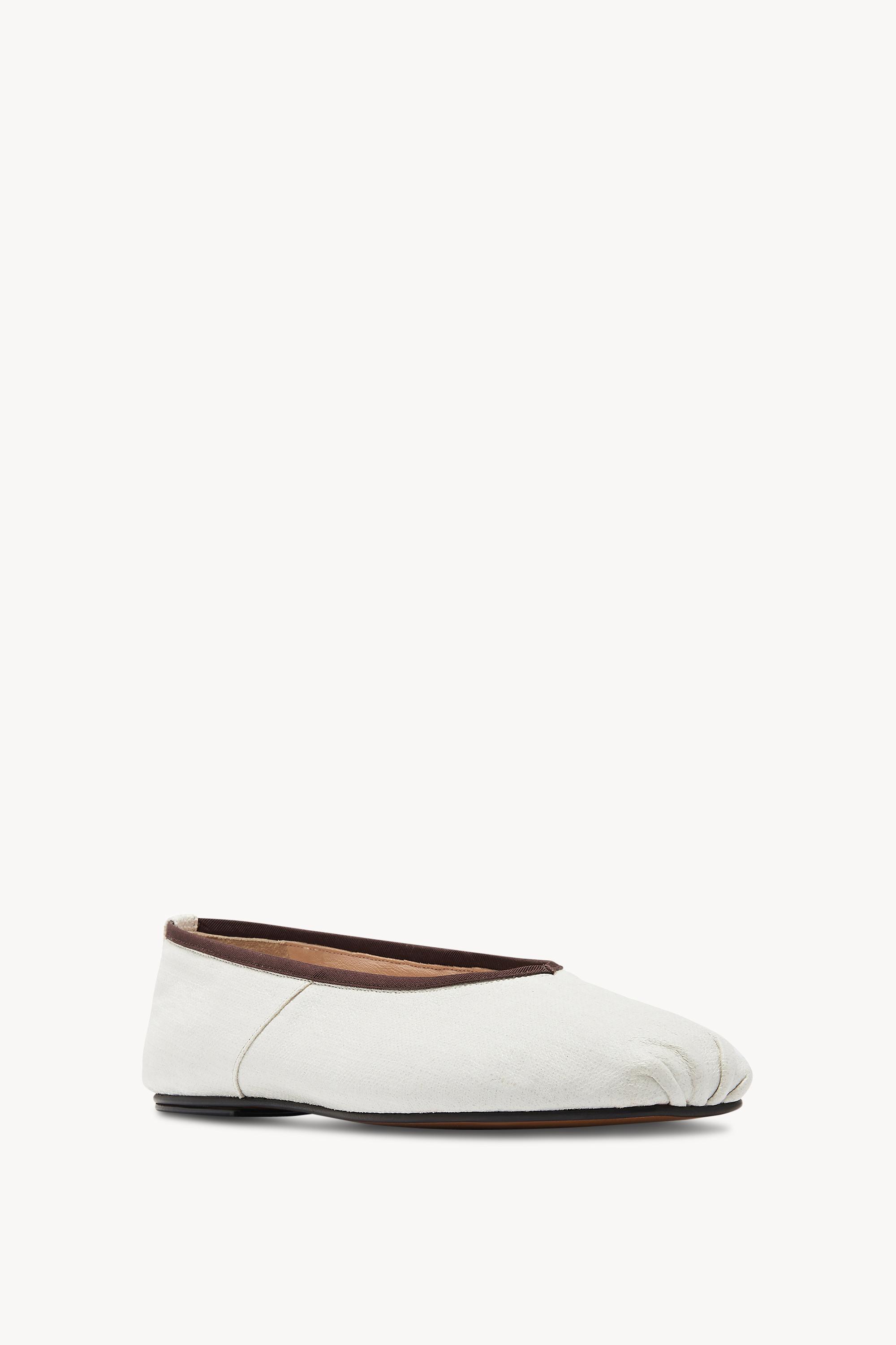 The Row Ballet Slipper In Canvas in White - Lyst