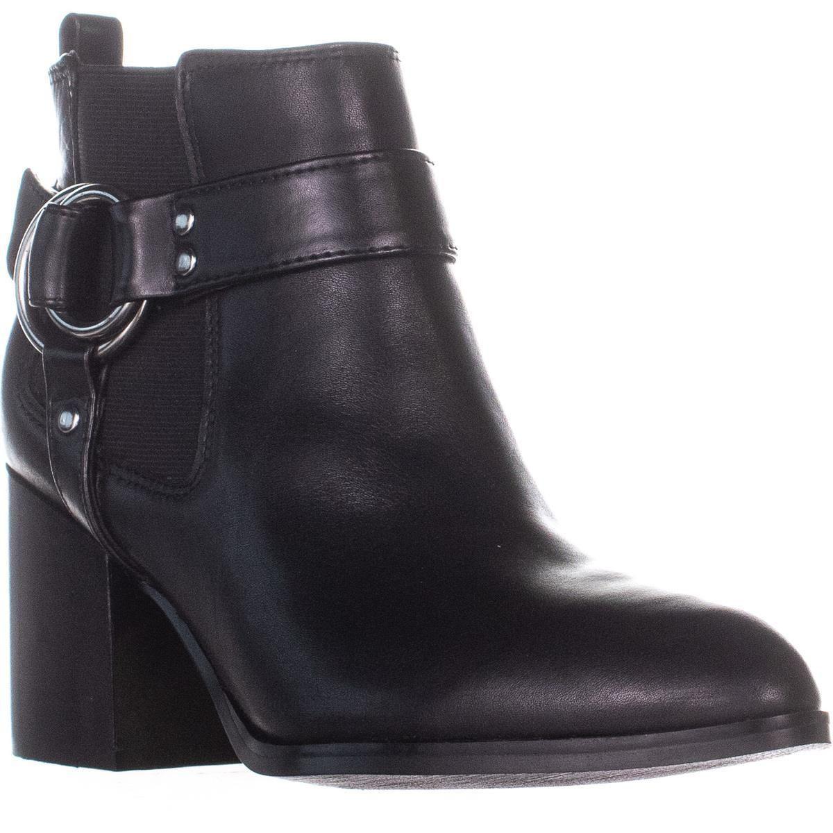 Marc Fisher Leather Marc Fishr View Block Heel Ankle Boots in Black - Lyst