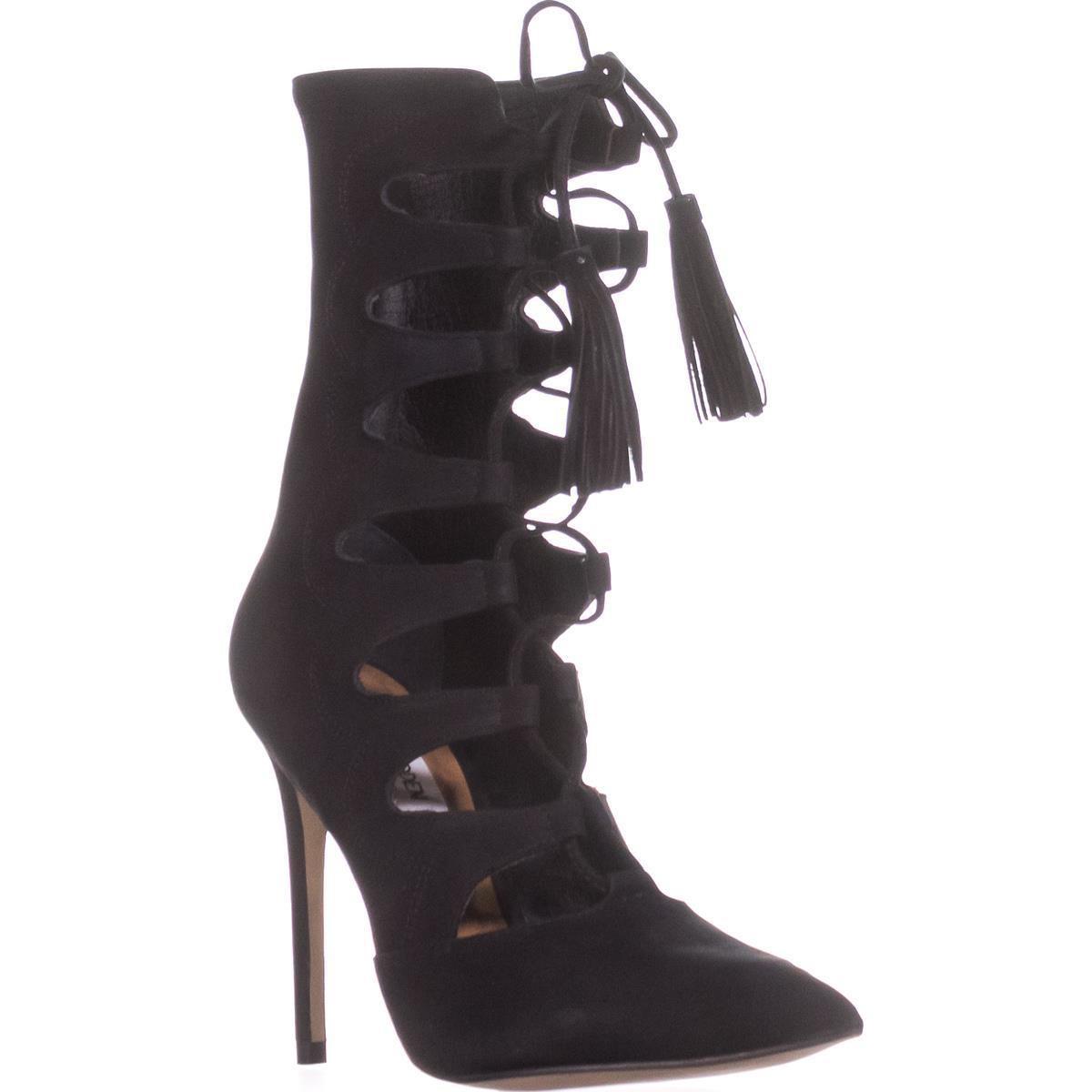 Steve Madden Piper Pointed Toe Lace Up Boots in Black - Lyst