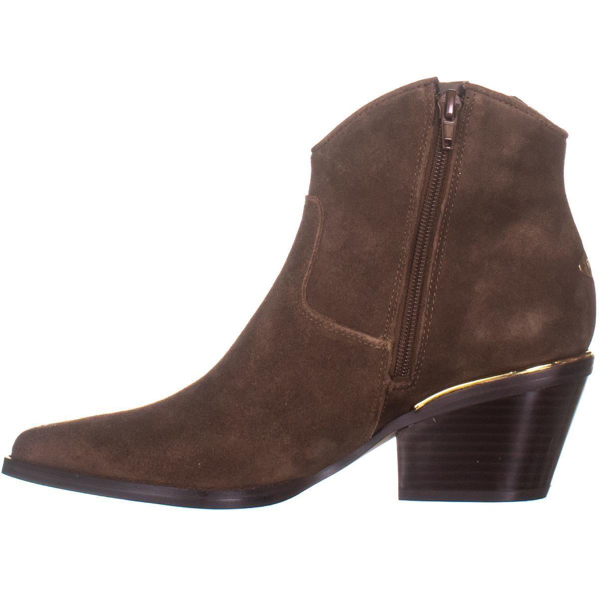 Guess Suede Nalony Side Zip Ankle Boots in Brown Lyst