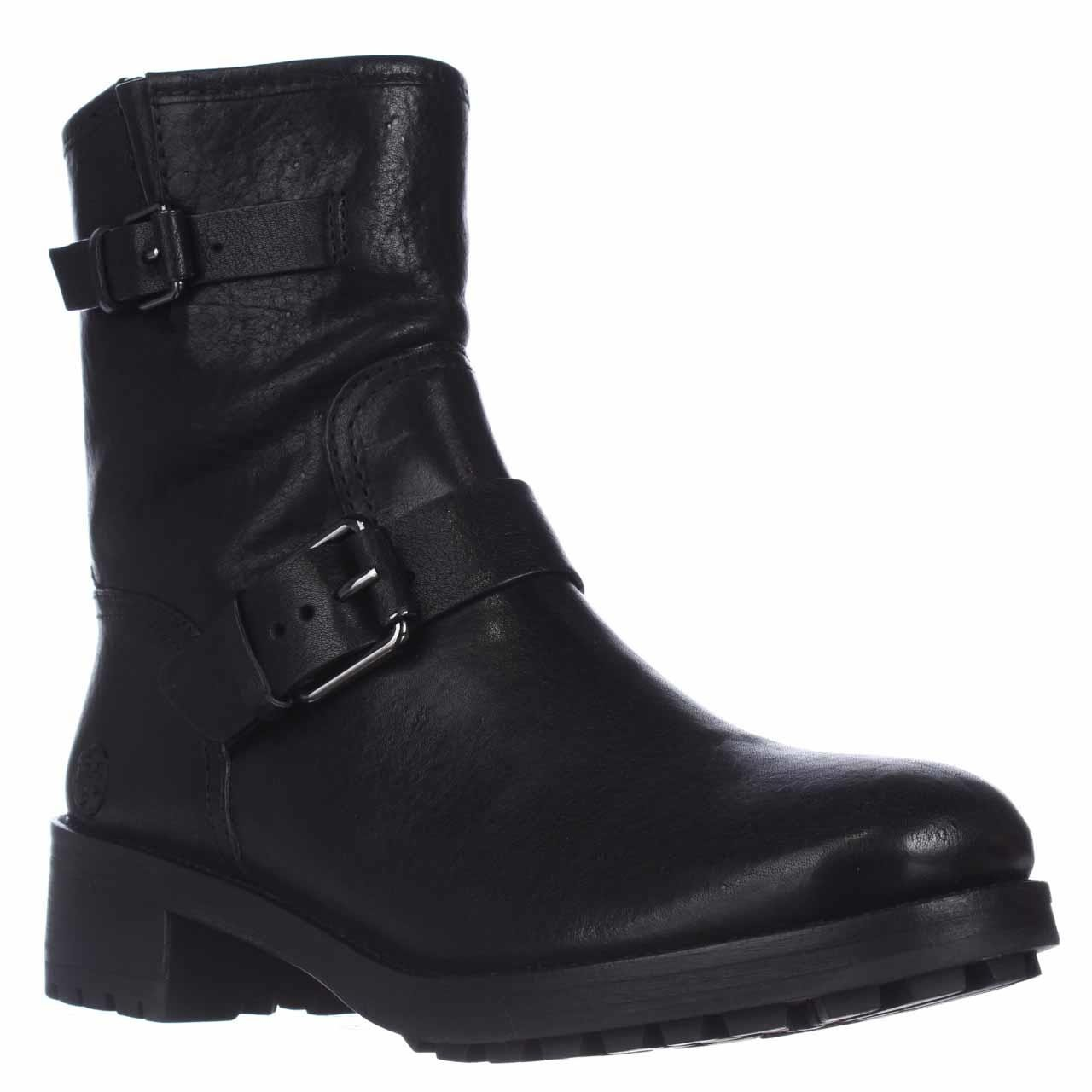 Tory burch Chrystie Motorcycle Mid-calf Boots in Black | Lyst