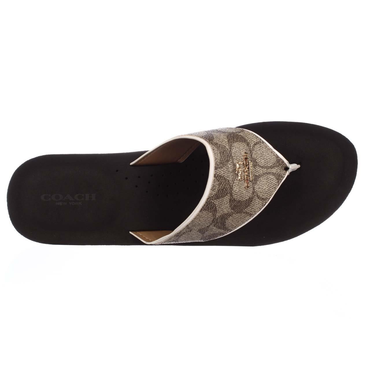 Lyst Coach Janice Leather Wedge Sandals in Natural Lyst Coach Janice Leather Wedge Sandals in Natural