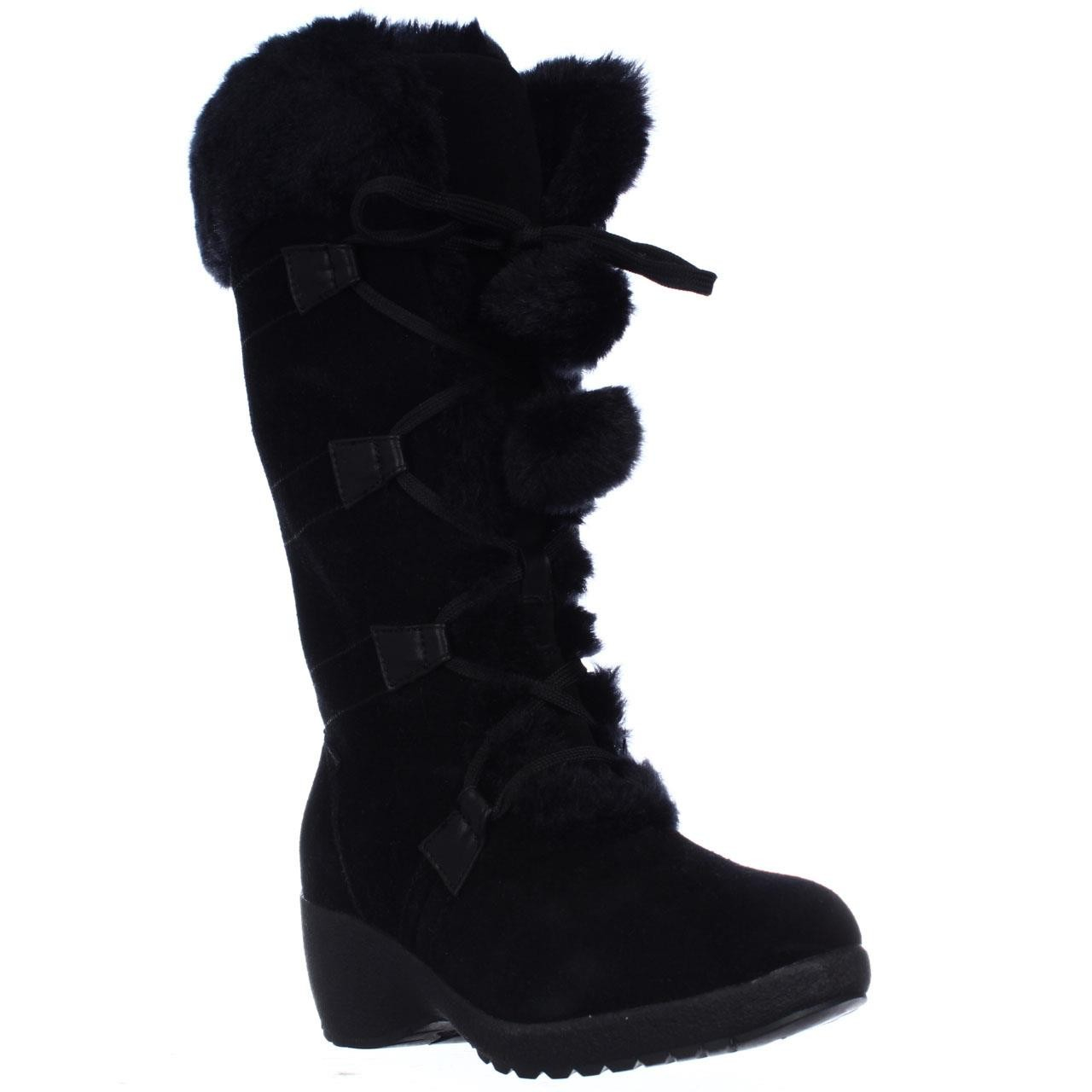 Sporto Megan Wedge Lace Up Waterproof Winter Boots in Black - Lyst