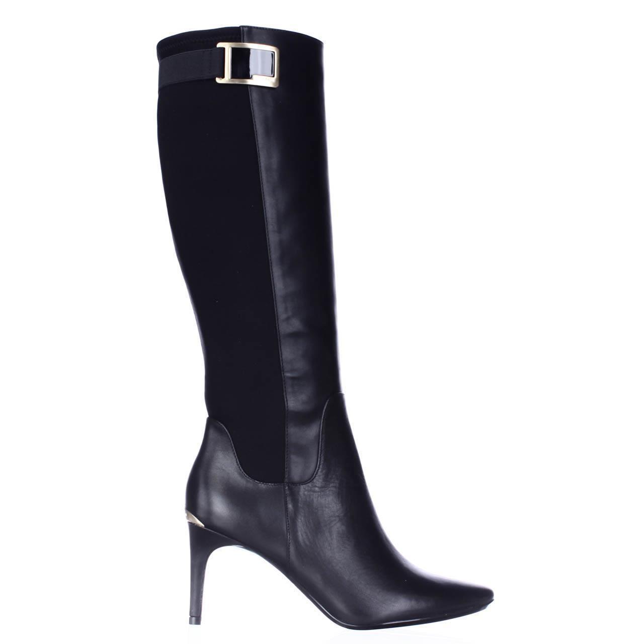 calvin klein black knee high boots
