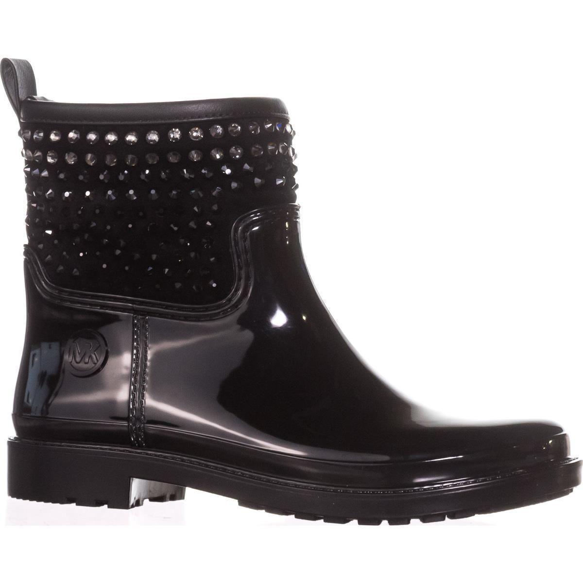 michael kors short black rain boots