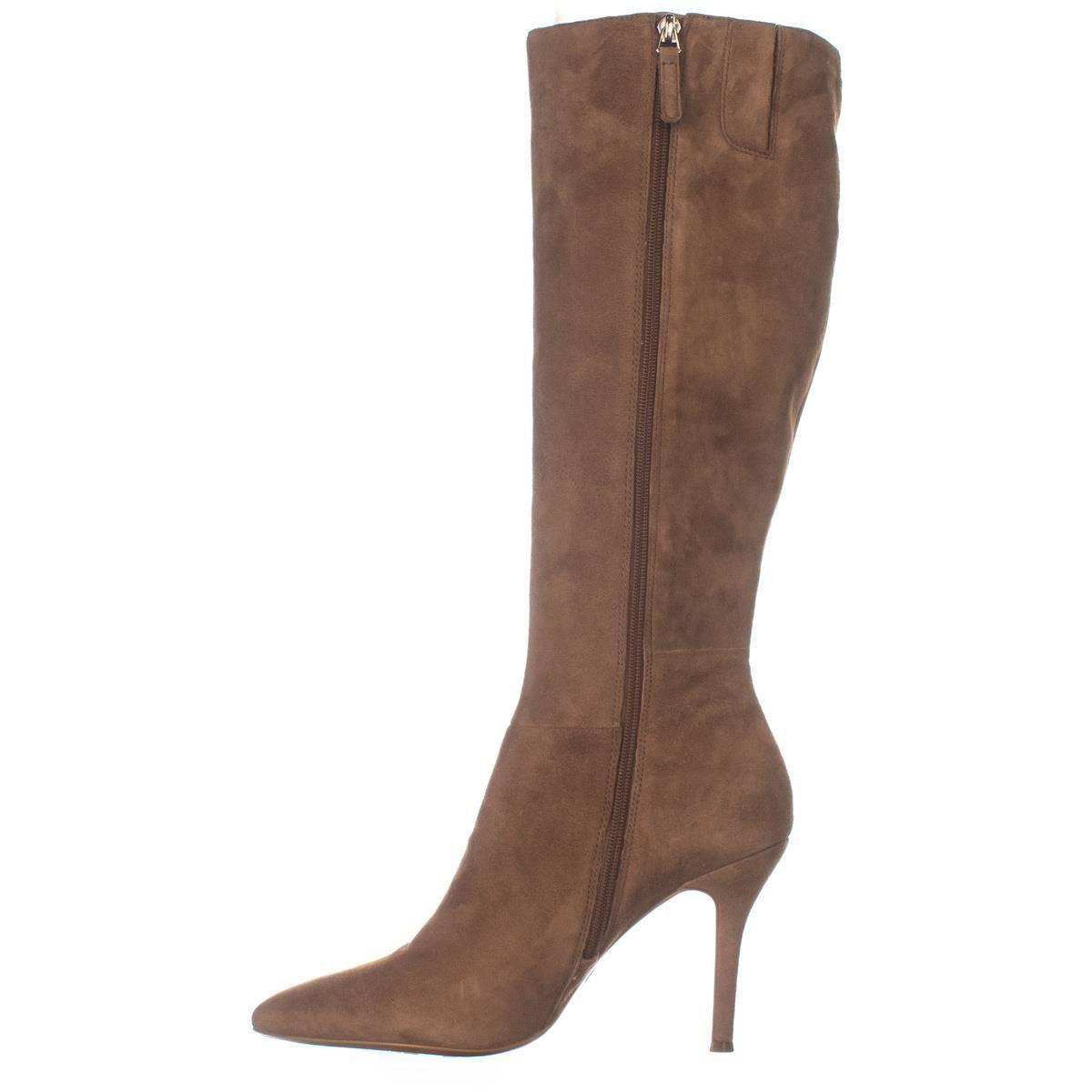 Nine West Suede Fame Knee High Slim Heel Boots in Natural Lyst