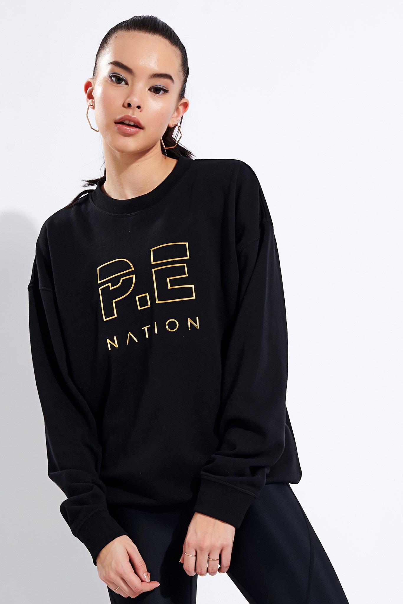 pe nation heads up sweater black