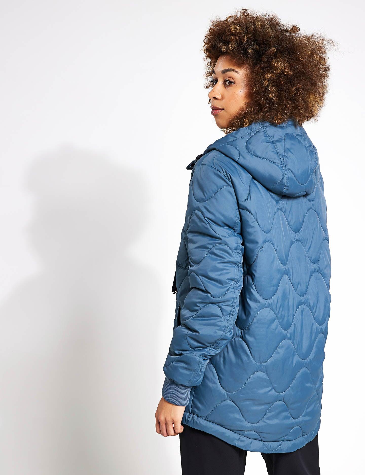 GOODMOVE Quilted Half Zip Hooded Puffer Jacket in Blue Lyst UK