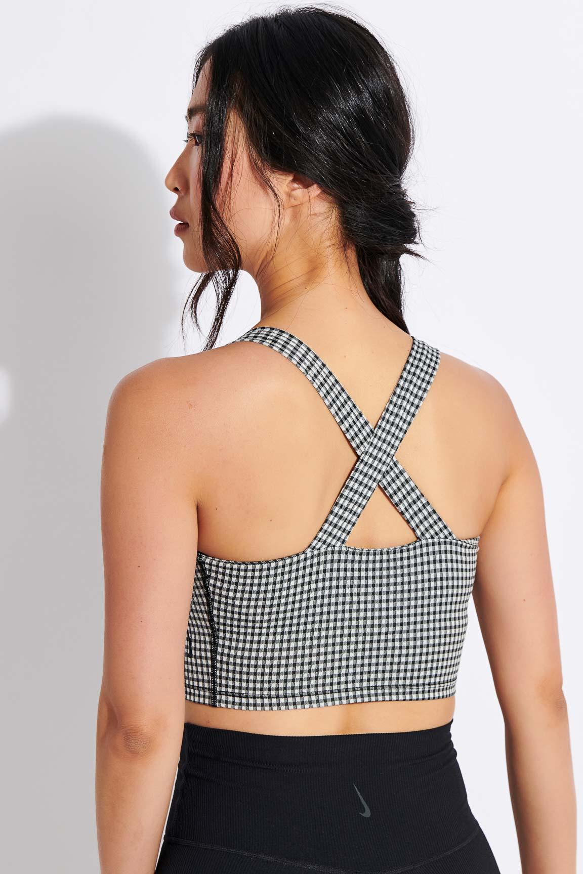 Nike Yoga Cropped Gingham Tank | Lyst