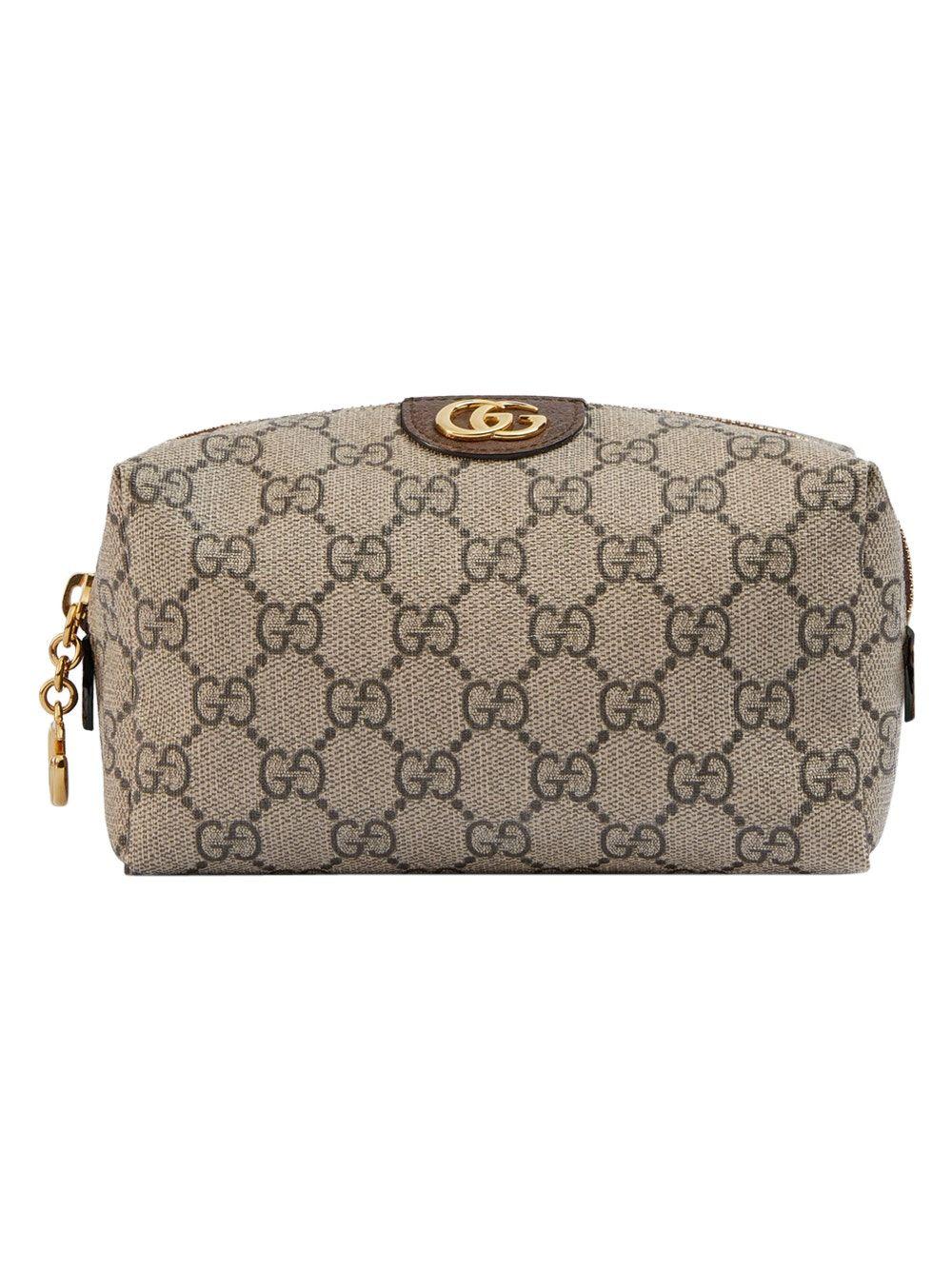 Gucci Ophidia Cosmetic Pouch GG Coated Canvas Small Brown