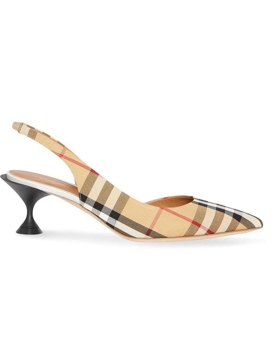 Burberry Leticia Leather Slingback Pumps | Lyst