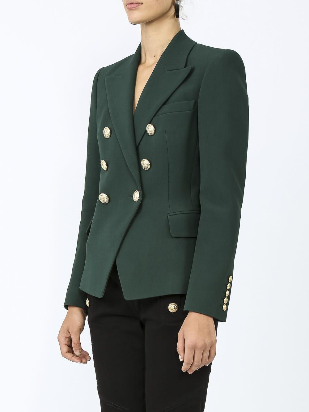 Balmain Double Breasted Jacket With Gold Buttons in Red - Lyst