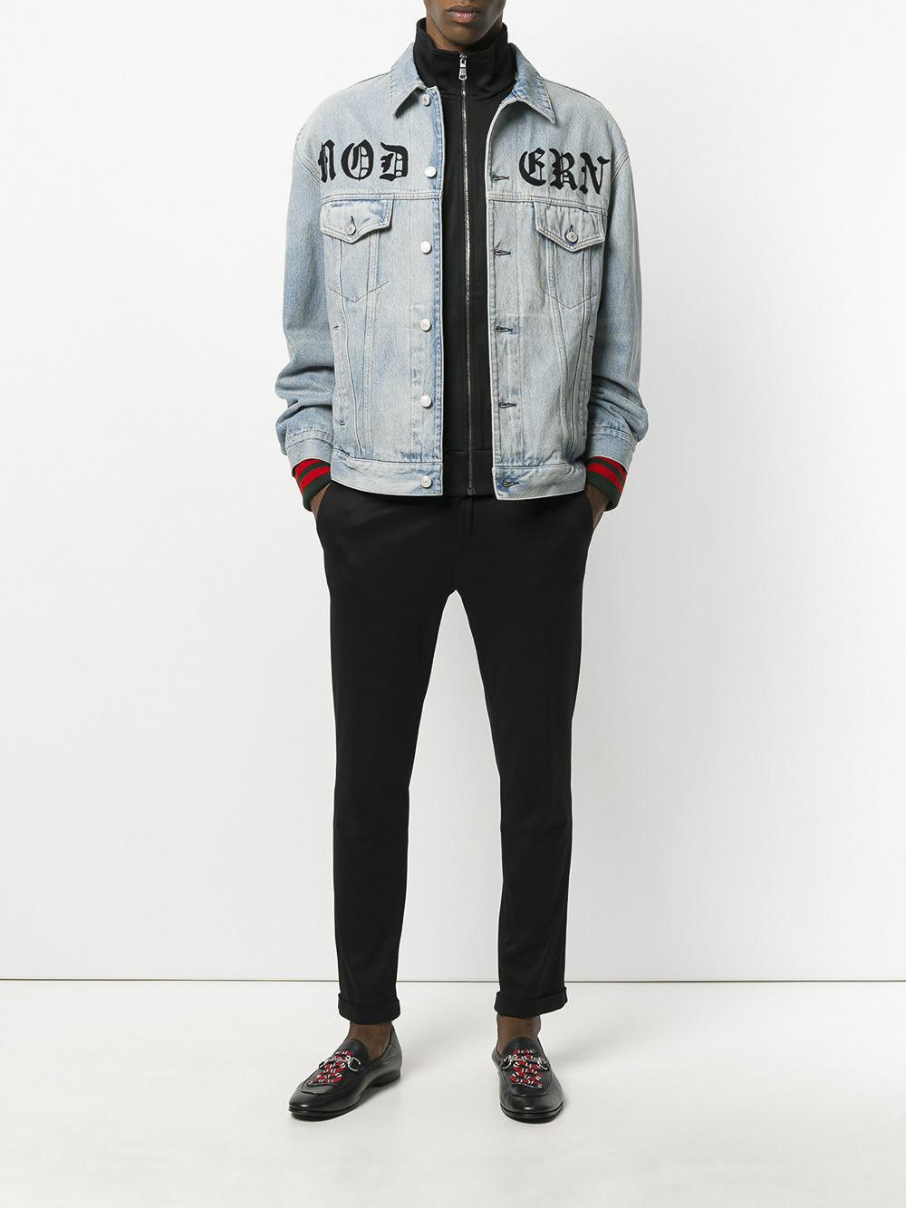Gucci Modern Printed Logo Denim Jacket 