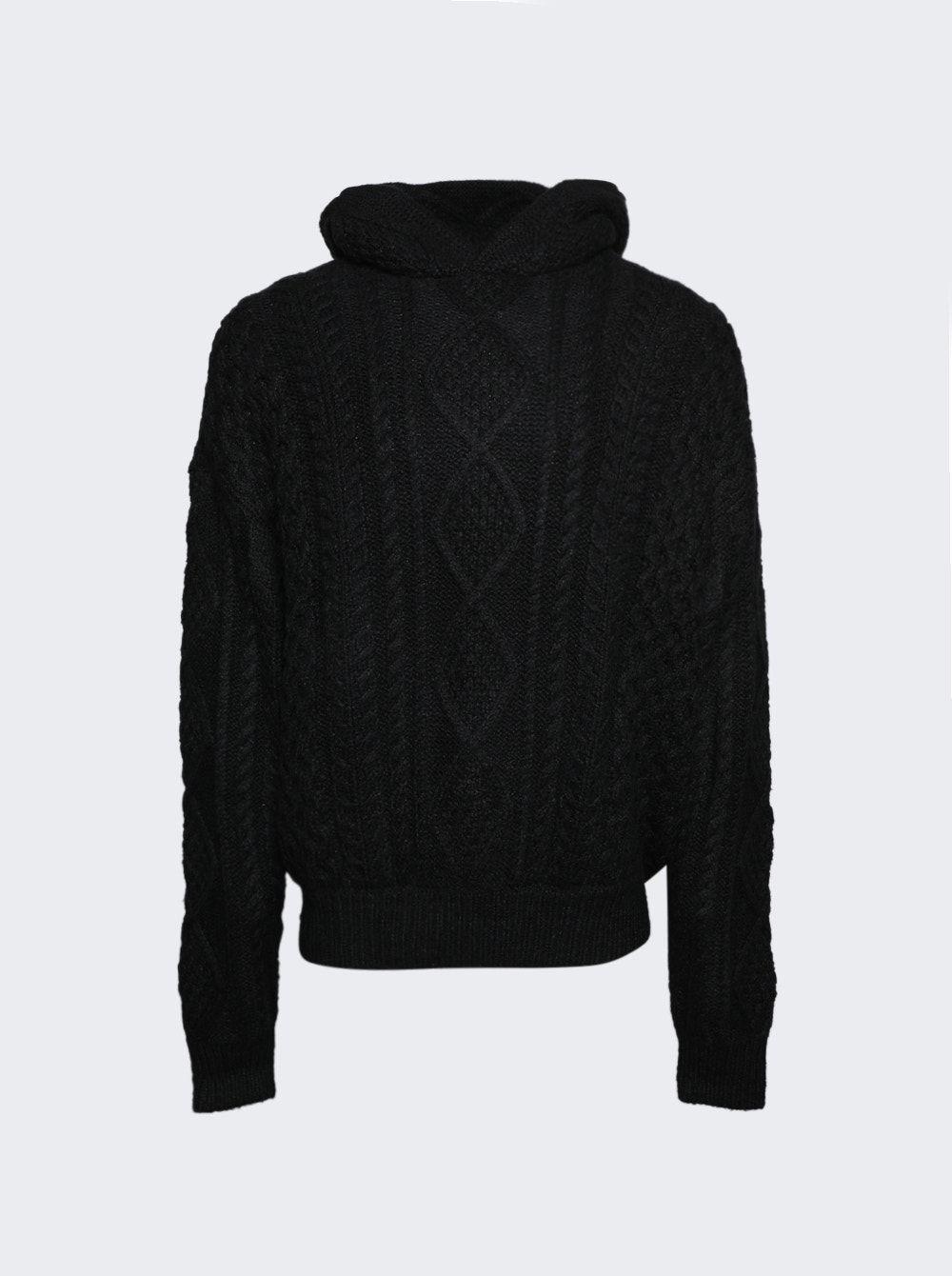 Fear of God ESSENTIALS Cable Knit Hoodie in Black for Men | Lyst