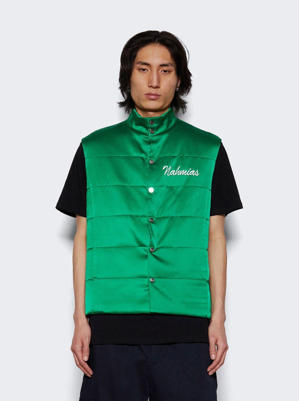 NAHMIAS Miracle Academy Silk Vest in Green for Men