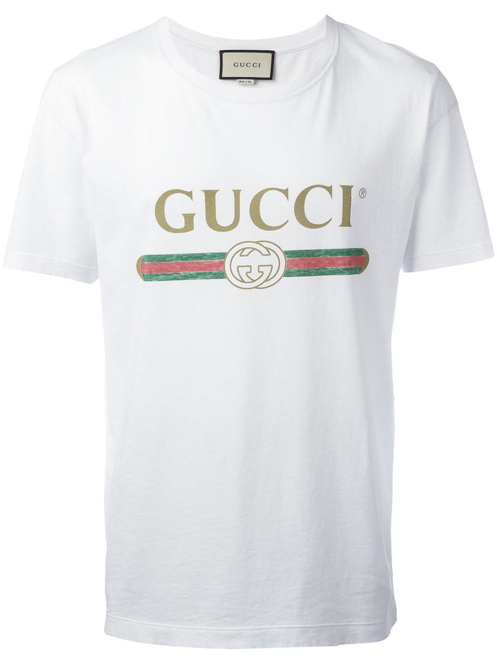 Gucci Cotton Washed T-shirt With Print in Black for Men - Lyst