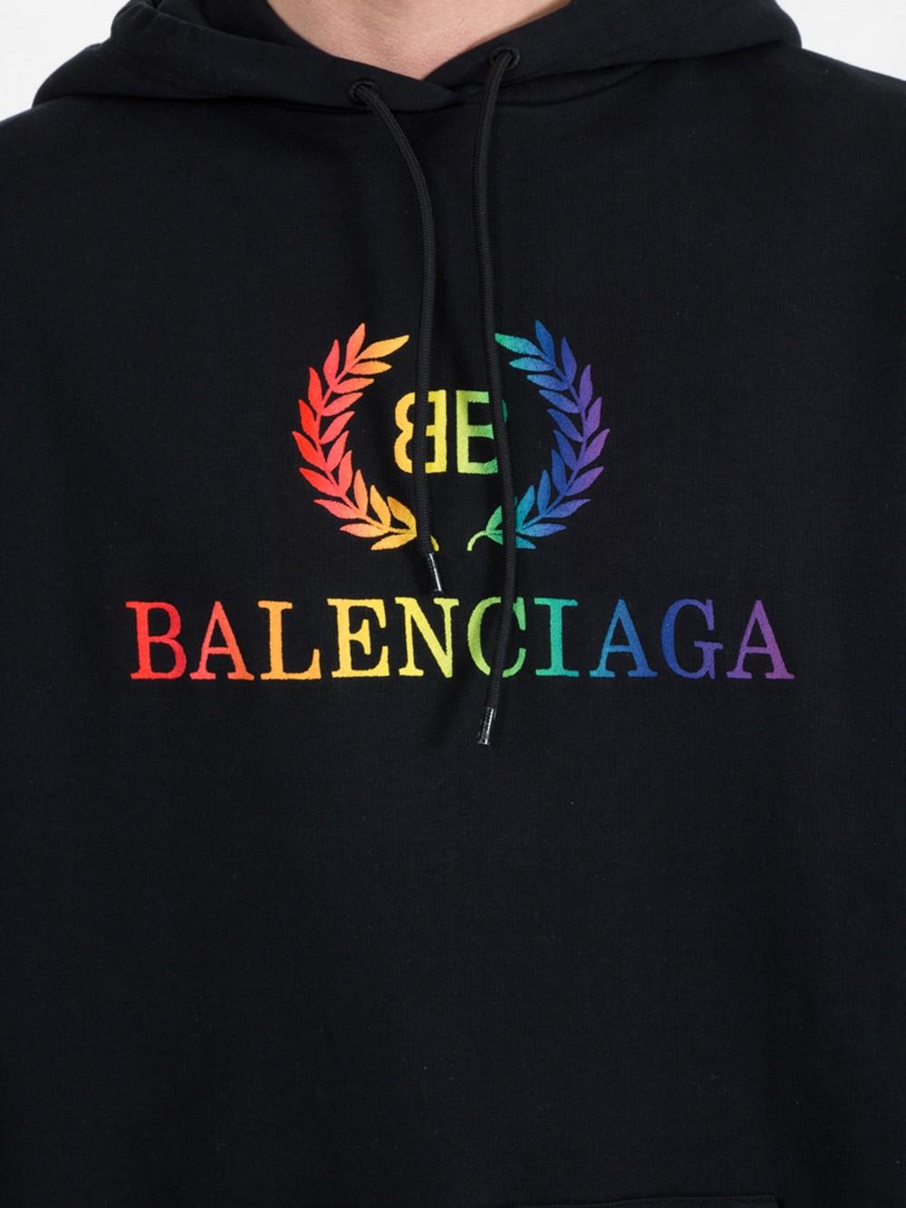 balenciaga rainbow logo hoodie
