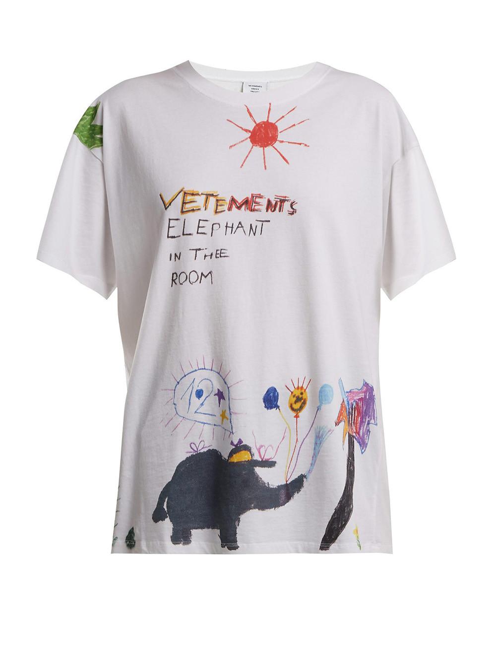 Vetements Crayon Elephant-print Cotton 