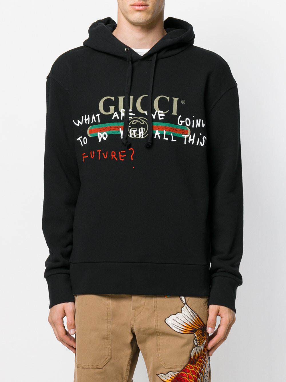 Gucci Cotton Coco Capitán Logo Hoodie in Black for Men | Lyst