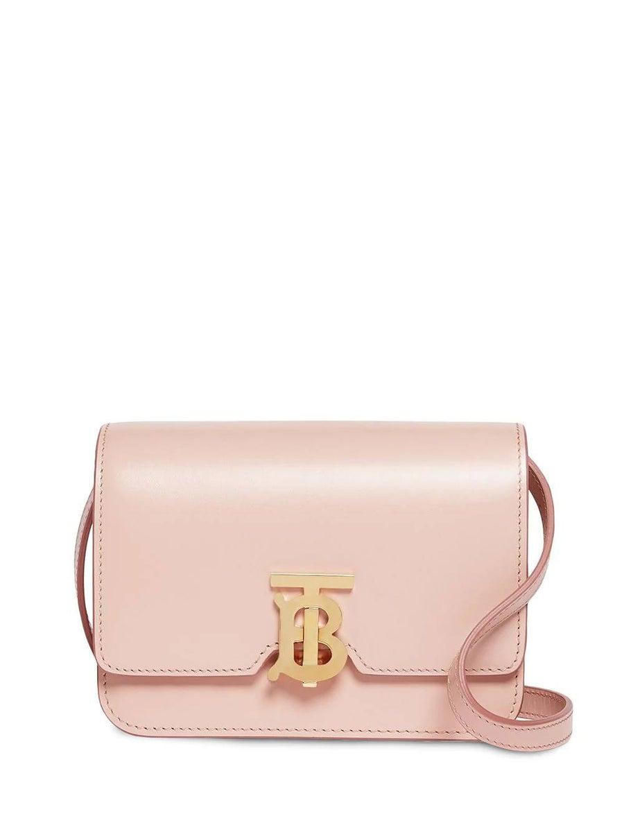 Burberry Mini Leather Tb Bag in Pink | Lyst