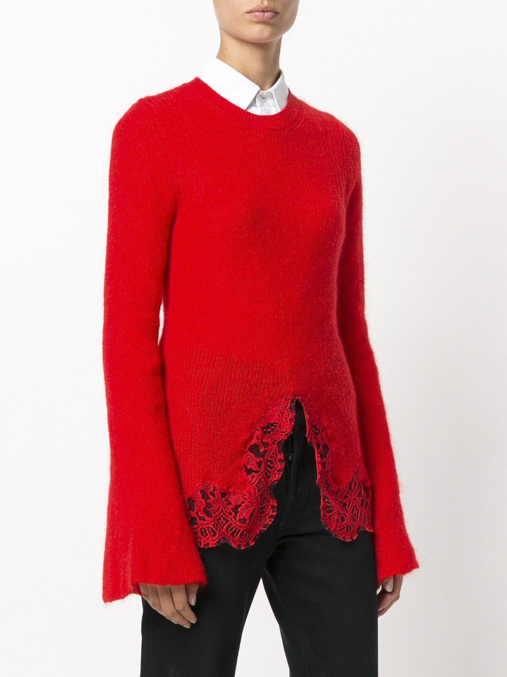 red lace jumper
