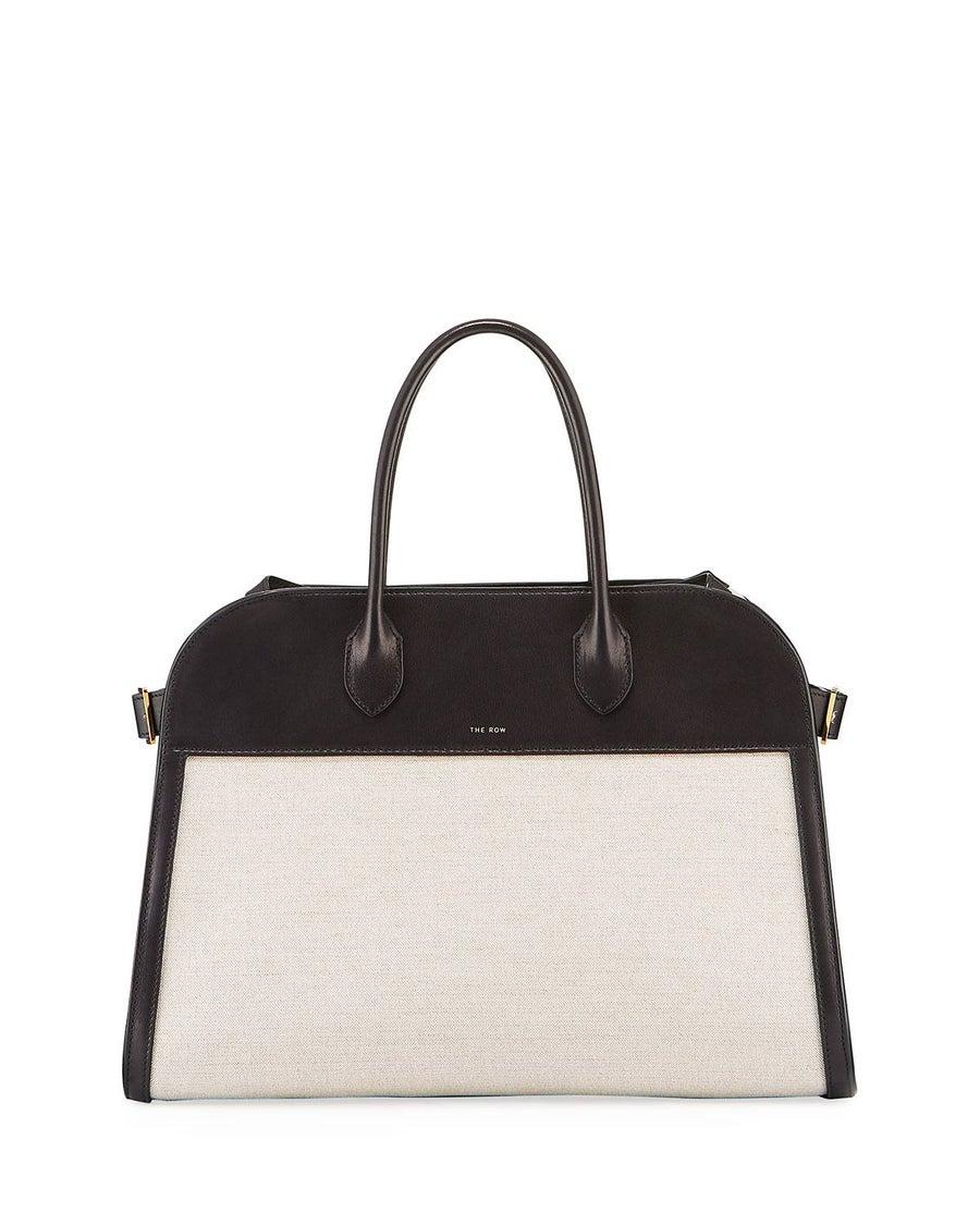 The Row Margaux 15 Canvas And Leather Tote in Black | Lyst