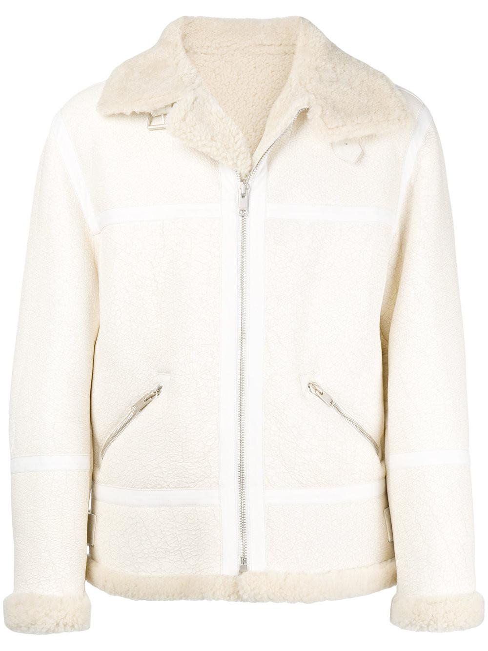 white shearling jacket
