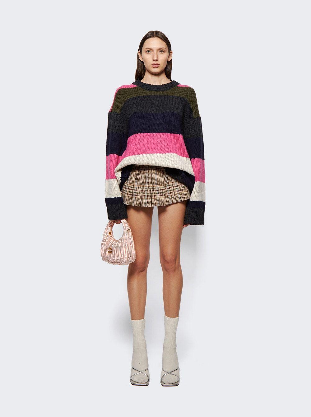 Miu Miu Matelassé Tweed Hobo Bag in Pink