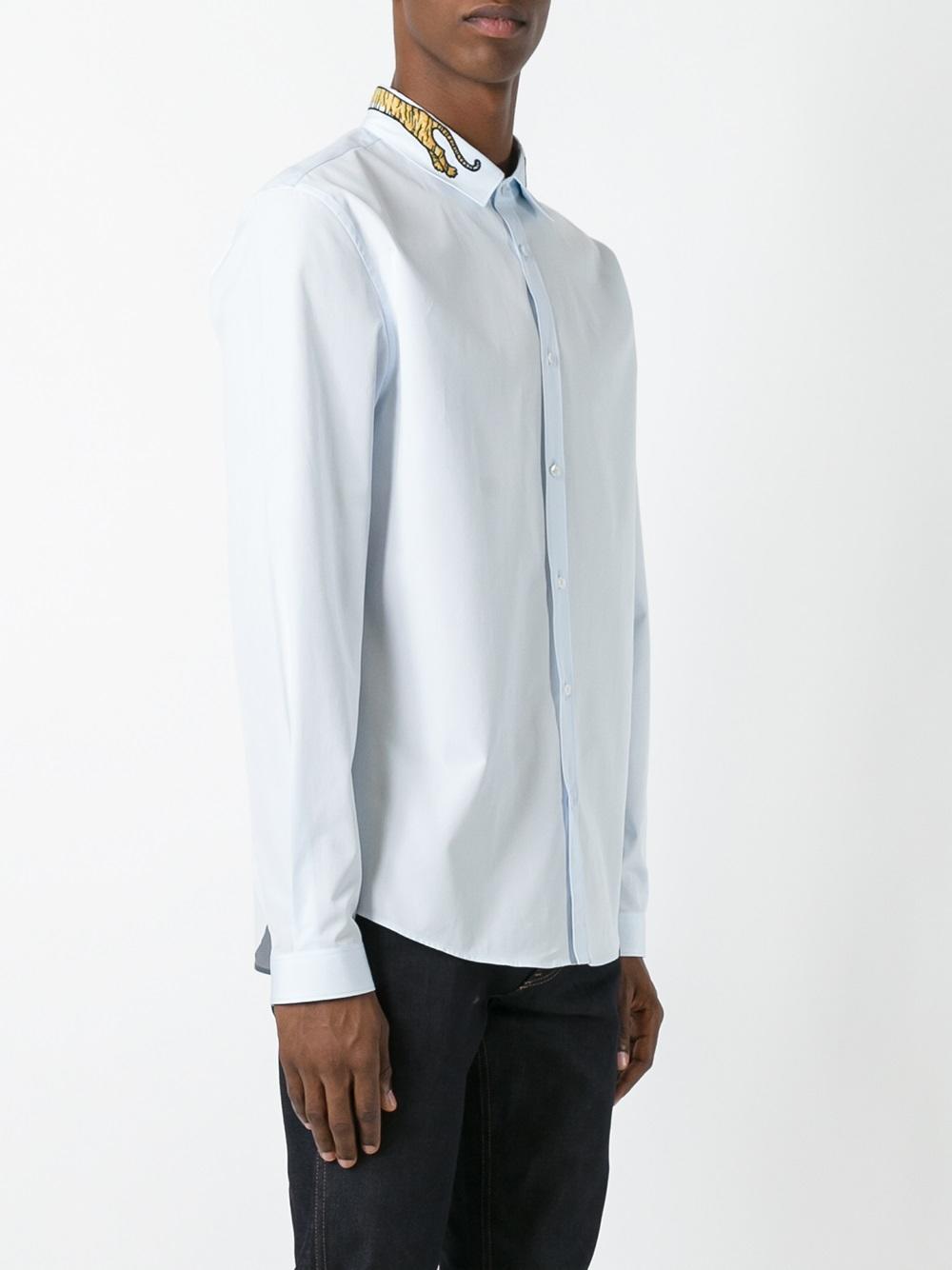 gucci embroidered collar shirt