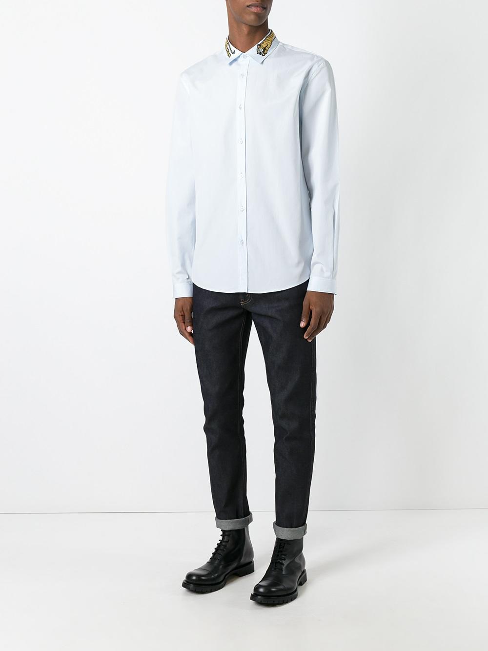 Gucci Cotton Tiger Embroidered Collar 